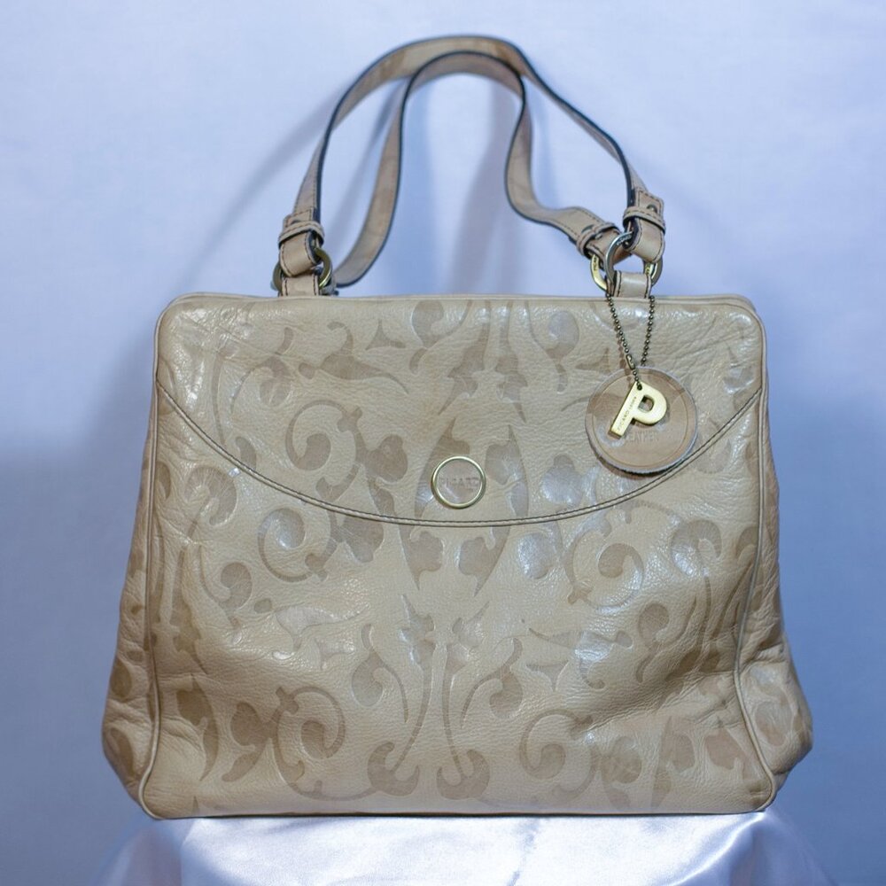 Picard Genuine Leather Shoulder Bag Beige Made in Germany Luxury